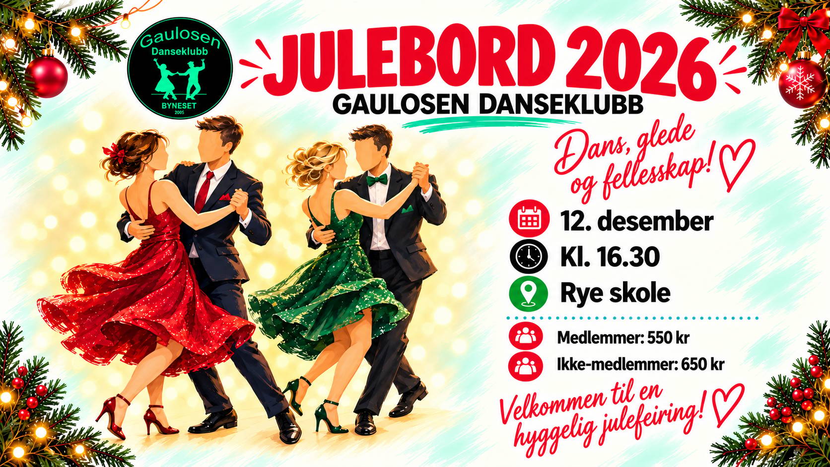 Julebord Gaulosen Danseklubb 2026 cover