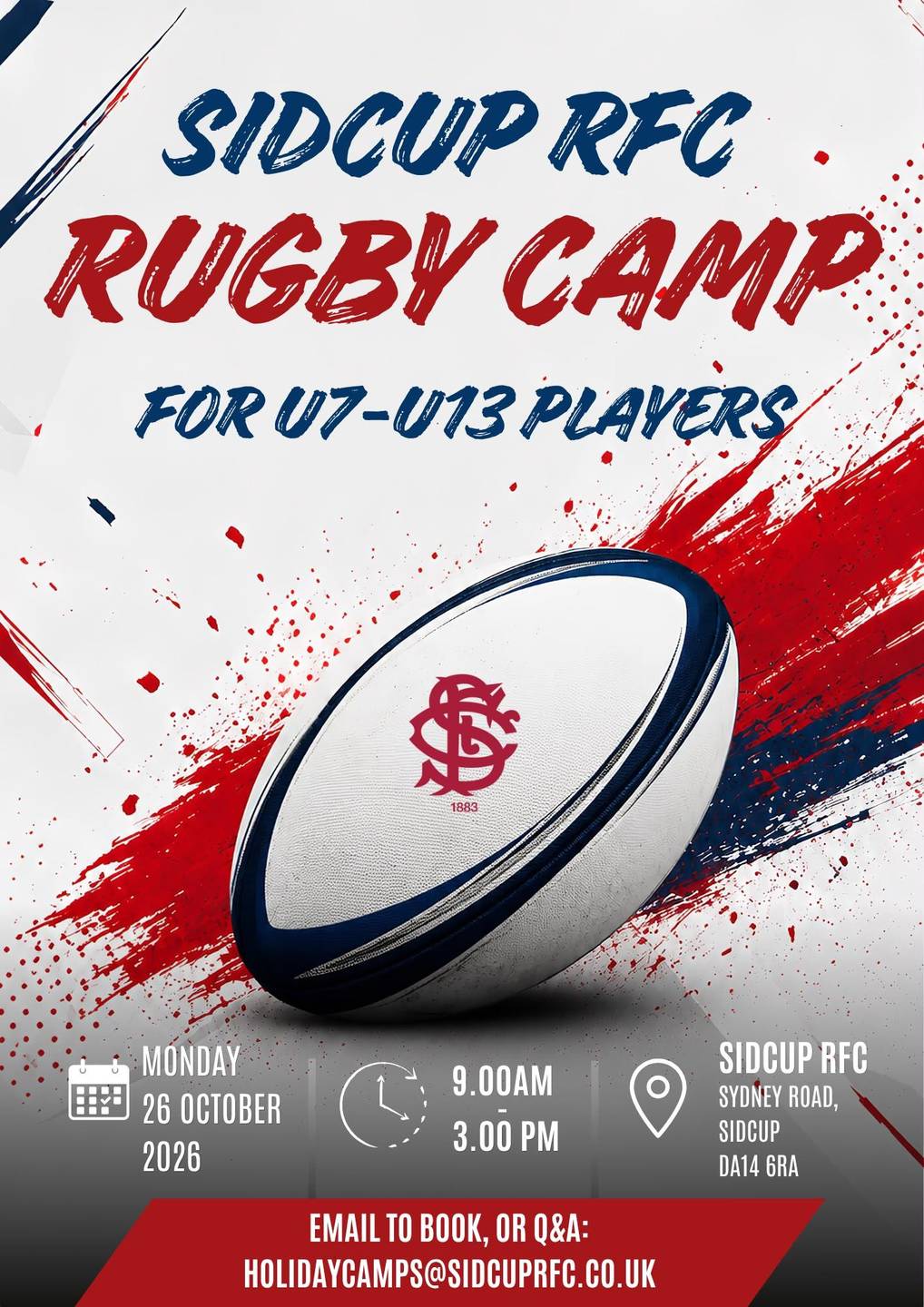 Oct 26 half-term rugby camp cover