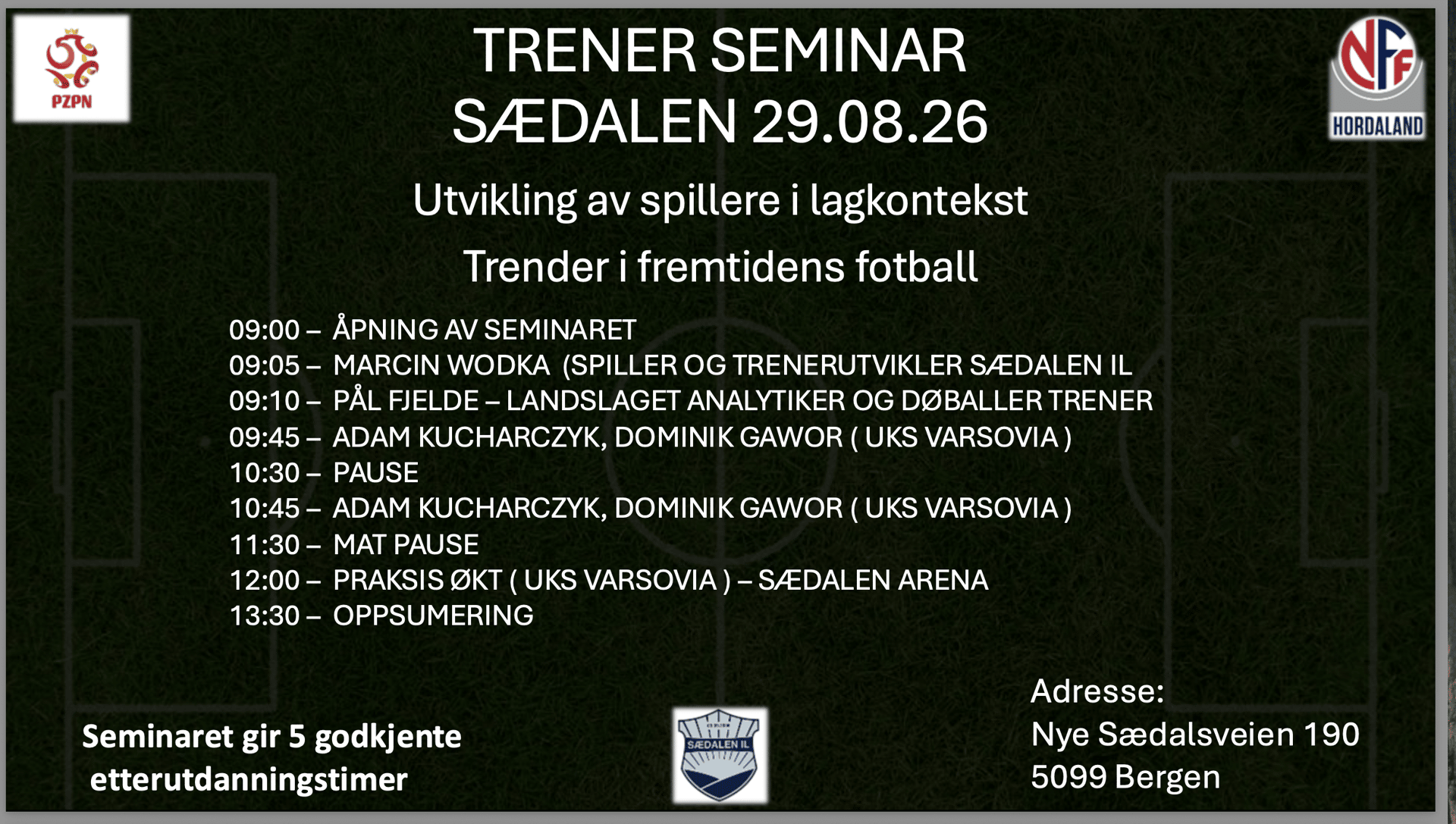 ⚽ Invitasjon til trenerseminar i Sædalen – 29. august 2026 cover