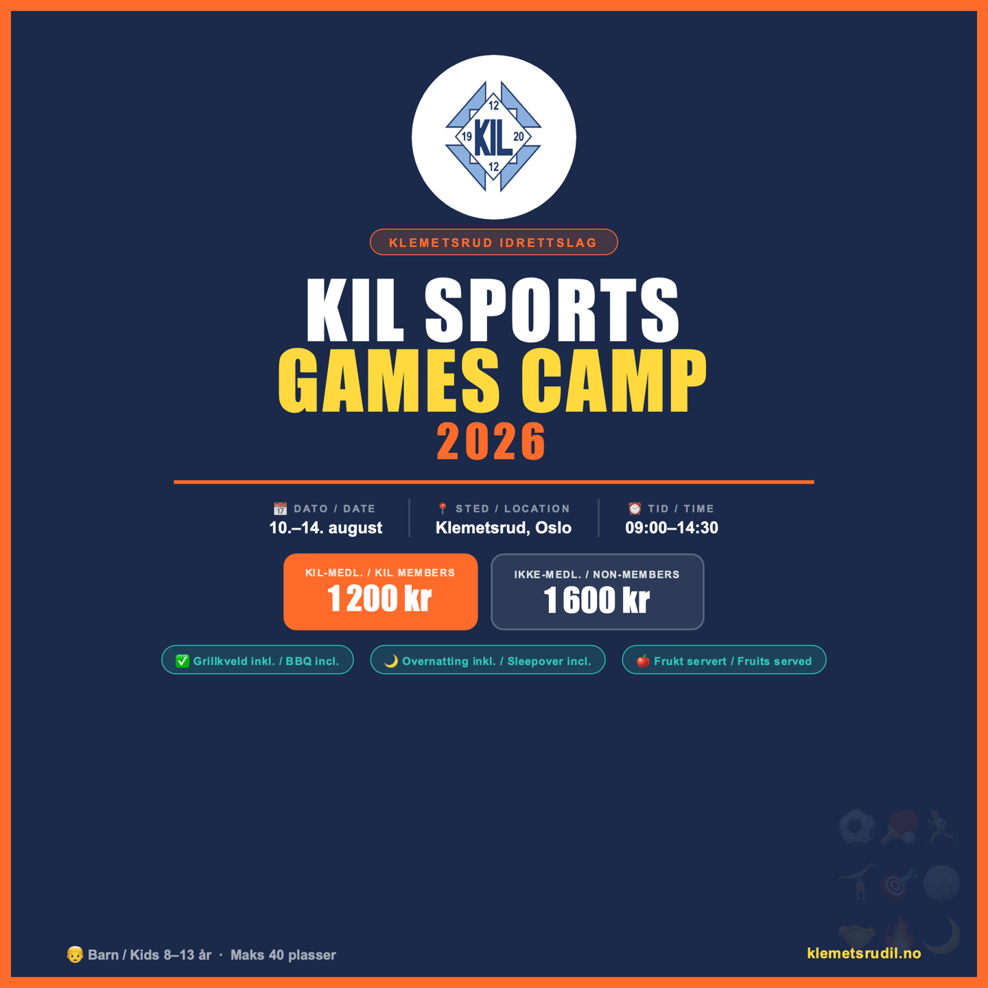 KIL Sport Games Camp 2026 cover