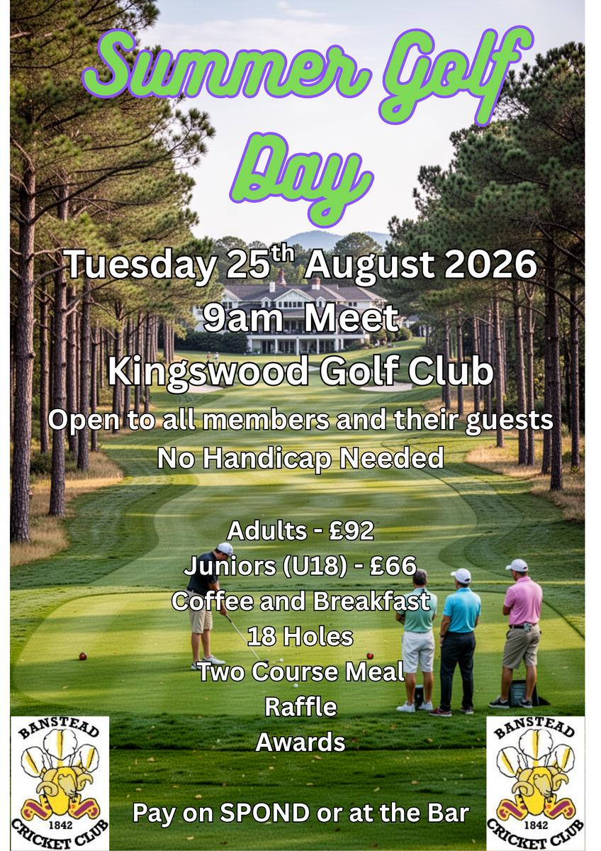 Summer Golf Day - Tuesday 25th August 2026 cover