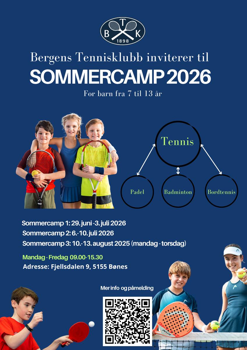 Bergens Tennisklubb - Sommercamp 2026 (for barn 2013-2019) cover