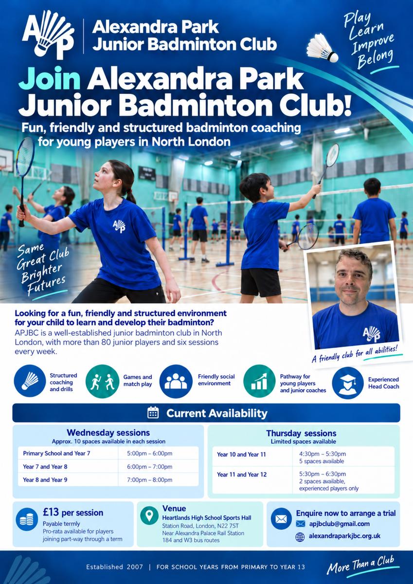 Alexandra Park Junior Badminton Club cover