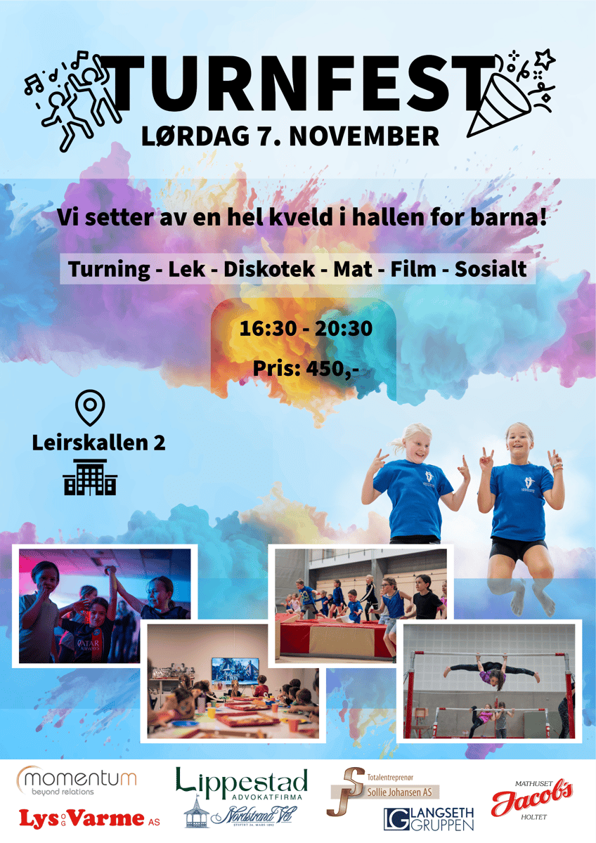BLI MED PÅ TURNFEST I LEIRSKALLEN, for deg som går i 1.-6. klasse :-) cover