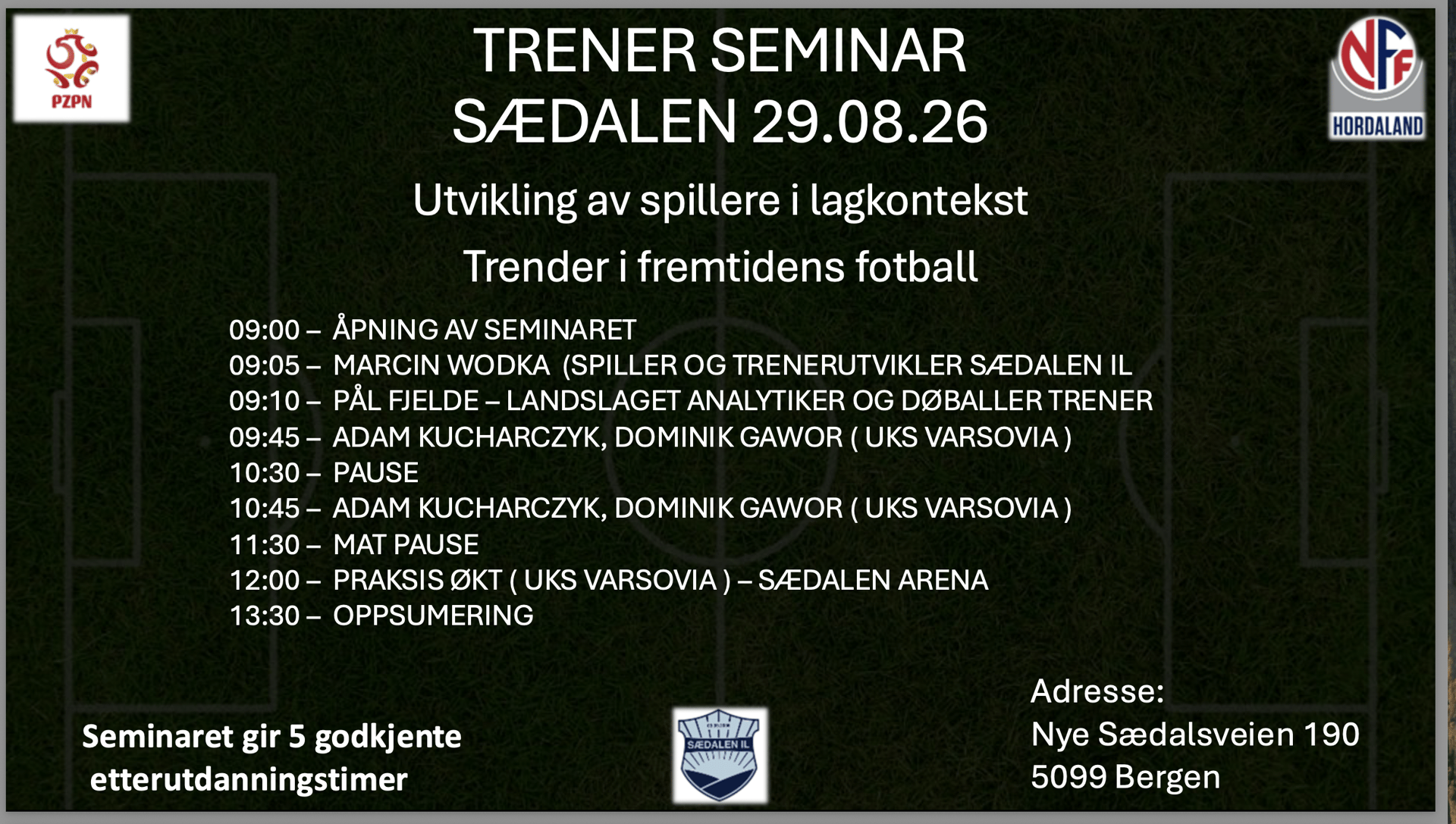 ⚽ Invitasjon til trenerseminar i Sædalen – 29. august 2026 cover