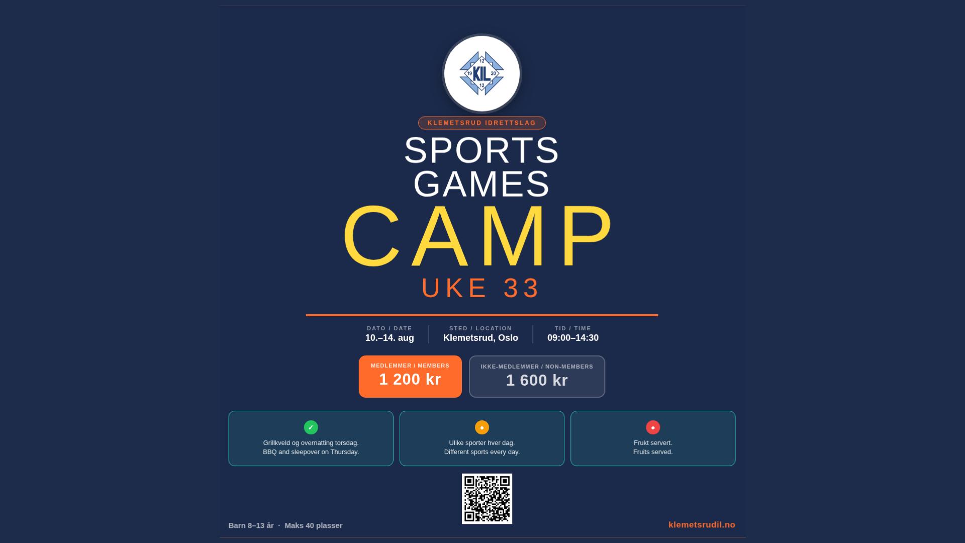 KIL Sport Games Camp 2026 cover